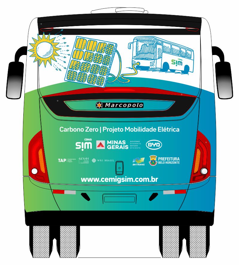 Ônibus Elétrico 100% movido a energia solar Cemig SIM